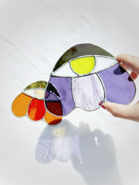 MINI FLOWER EYE - STAINED GLASS - statement pieces - Ready to ship