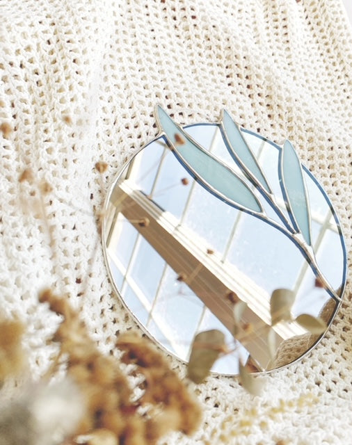 SELF GROWTH - STAINED GLASS MIRROR STATEMENT PIECE - Made to order