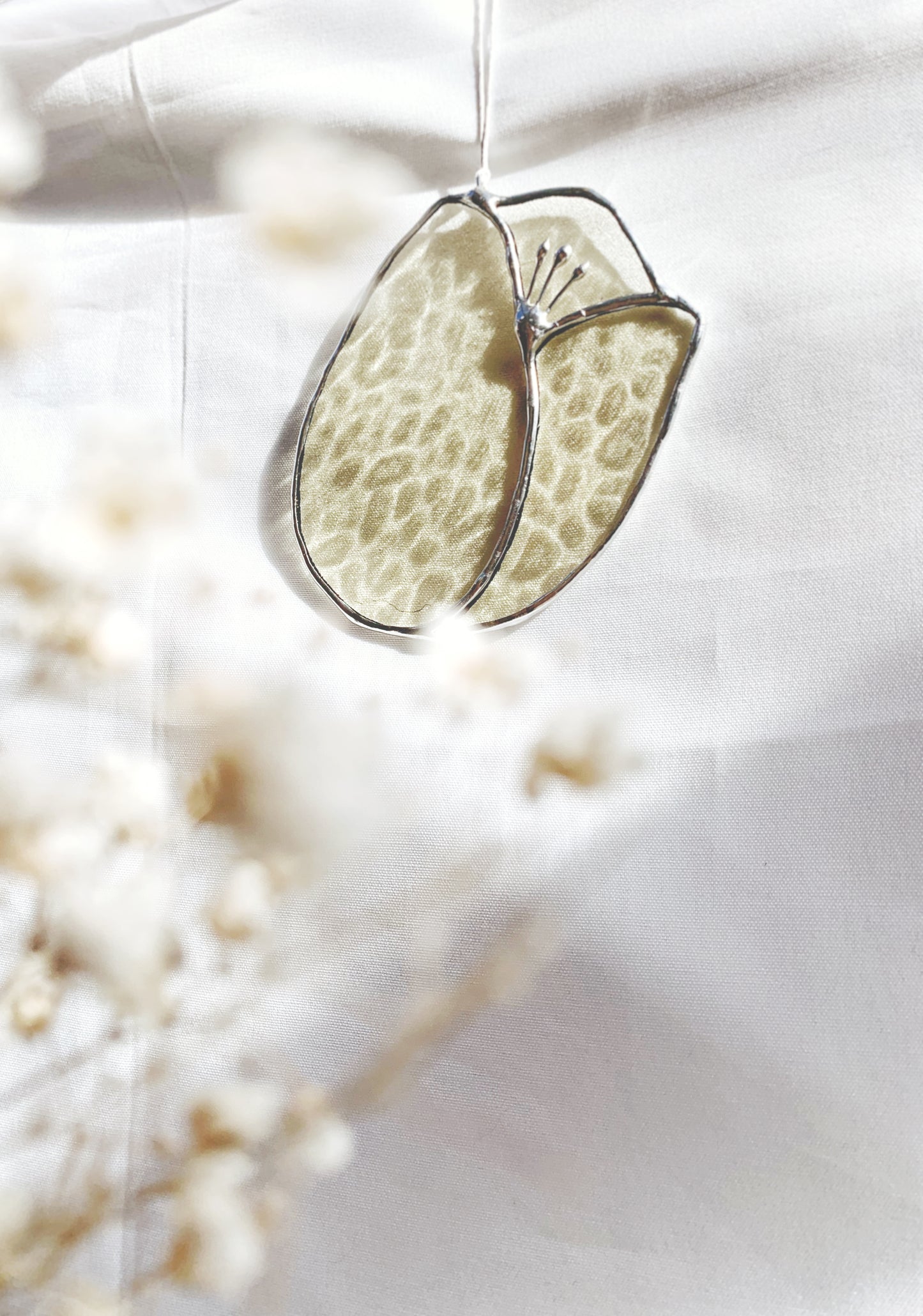 FEUILLE DE GINKGO - SUNCATCHER EN VITRAIL - Fait sur commande